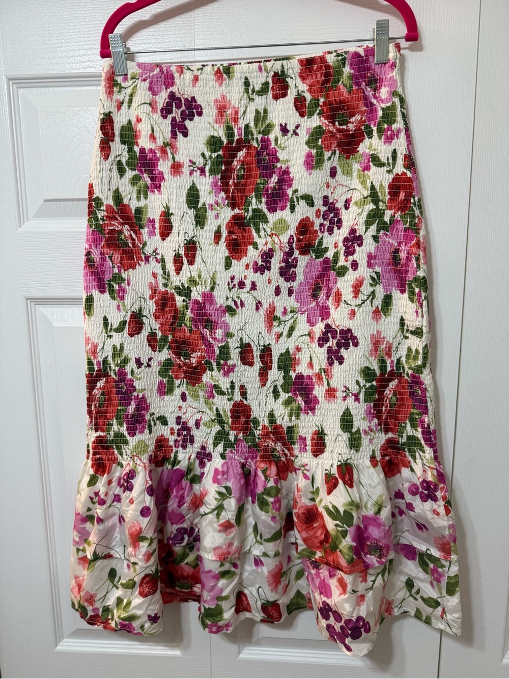 New Abercrombie & Fitch Floral Smocked Midi Skirt – Women’s XL